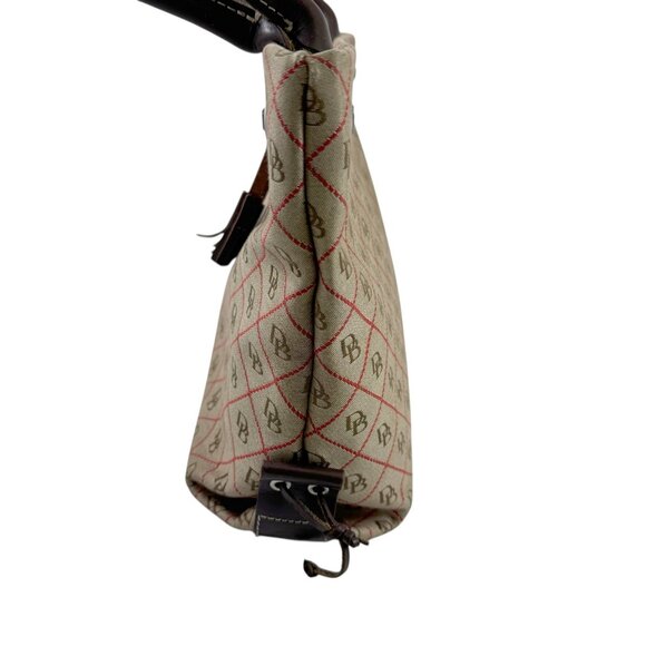 Dooney & Bourke Shoulder Bag Purse Signature Logo Monogram Tan Canvas USA Made - Picture 4 of 10